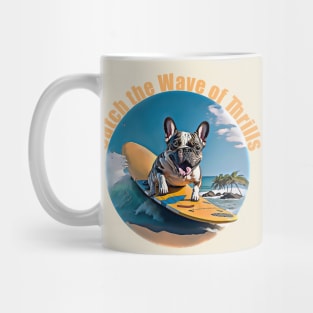 French bulldog surfing, frenchie dog, surfer and french bulldog lovers Mug